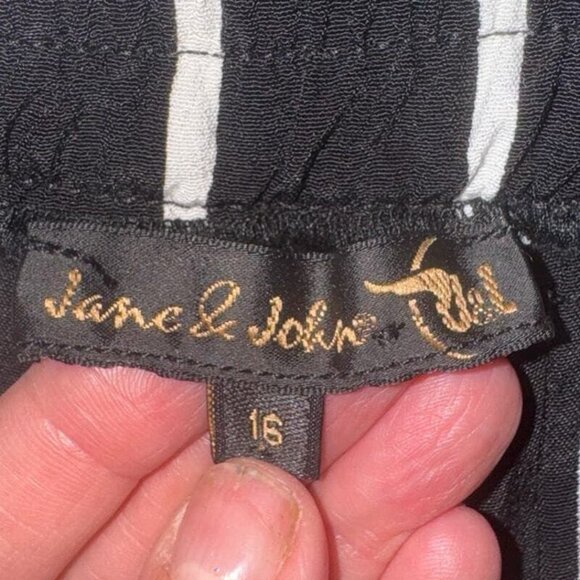 Jane & John Office Siren Corpcore 16 Black/White Pin Stripe Wide Leg  Pants - Picture 5 of 11